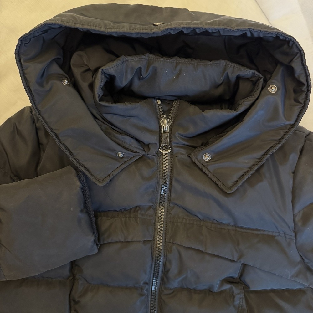 Valuker Womens Medium Black Down Puffer Coat Hooded Longline Winter Parka Jacket